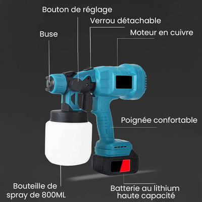 🔥Pulvérisateur pistolet  électrique sans fil  pour peinture arrosage etc  🚀 Livraison gratuite🚀 💥Offre à durée limitée : 50 % de réduction