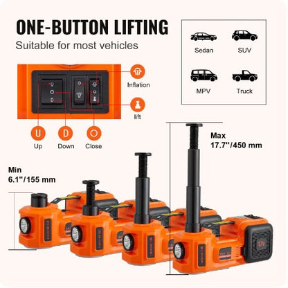 Kit d'urgence essentiels pour la réparation automobile🛠️ - Cric hydraulique électrique 12V pour voitures