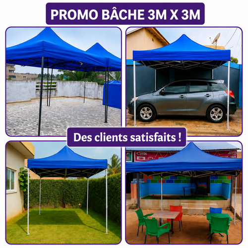 Bâche Tente 3m x 3m : En promo 24H