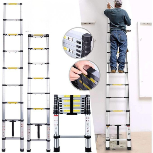 Echelle Télescopique Polyvalente 4,10M – Légère, Sécurisée et Facile à Ranger 🔧