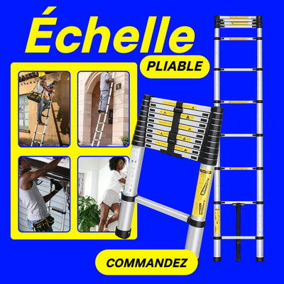 Echelle Télescopique Polyvalente 4,10M – Légère, Sécurisée et Facile à Ranger 🔧