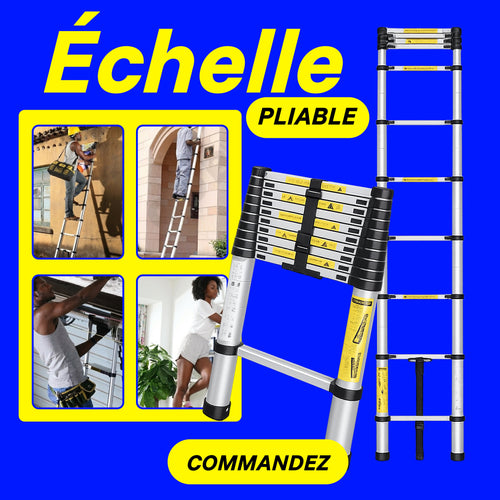 Echelle Télescopique Polyvalente 4,10M – Légère, Sécurisée et Facile à Ranger 🔧