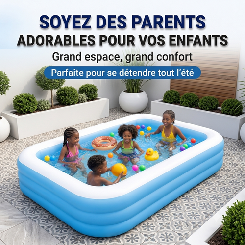 Piscine Gonflable Familiale XXL Pour les Vacances : EN PROMO 24H