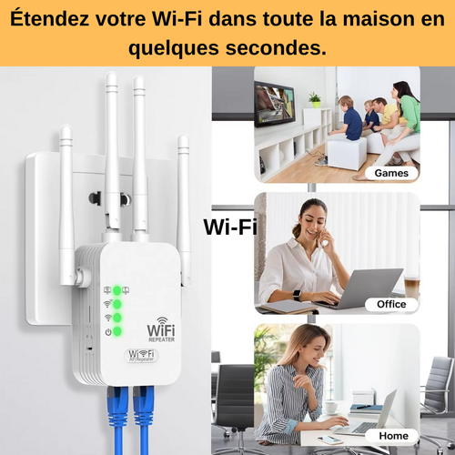 V3 -ci  - Répéteur Wi-Fi Puissant pour Maison QUOTI+