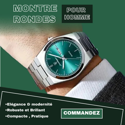 Poedagar Montre Carrée & Ronde pour Hommes en Acier Inoxydable - Collection Élégance et Fonctionnalité