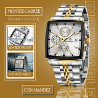 Poedagar Montre Carrée & Ronde pour Hommes en Acier Inoxydable - Collection Élégance et Fonctionnalité