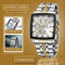 Poedagar Montre Carrée & Ronde pour Hommes en Acier Inoxydable - Collection Élégance et Fonctionnalité