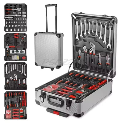 Rbi -Mallette à outils 499 pièces ensemble d'outils de réparation à domicile à 4 couches en aluminium