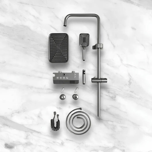 Colonne de douche intelligente à température constante à effet pluie 4 en 1