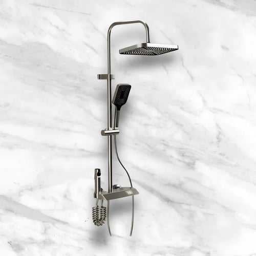 Colonne de douche intelligente à température constante à effet pluie 4 en 1