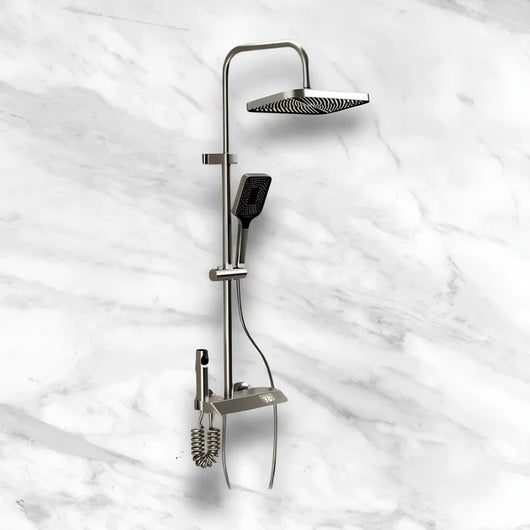 Colonne de douche intelligente à température constante à effet pluie 4 en 1