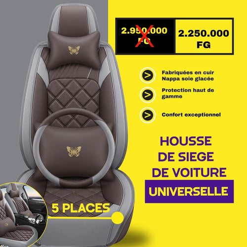 Housses de Siège Universelles 5 Places en Cuir