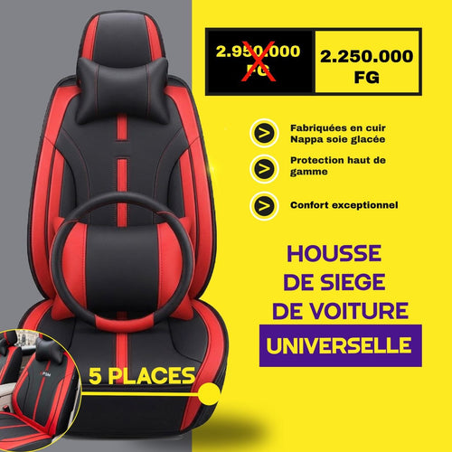 Housses de Siège Universelles 5 Places en Cuir